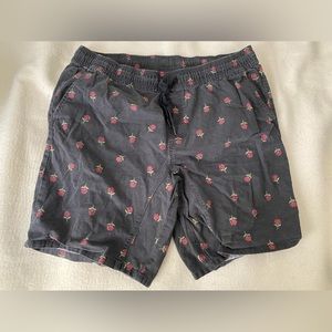 Black Flat-Front Shorts